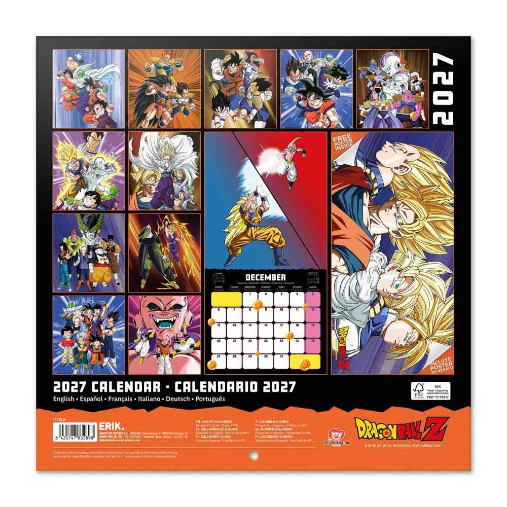 Grupo Erik Dragon Ball - 2027 30X30 Kalender - Mehrfarben